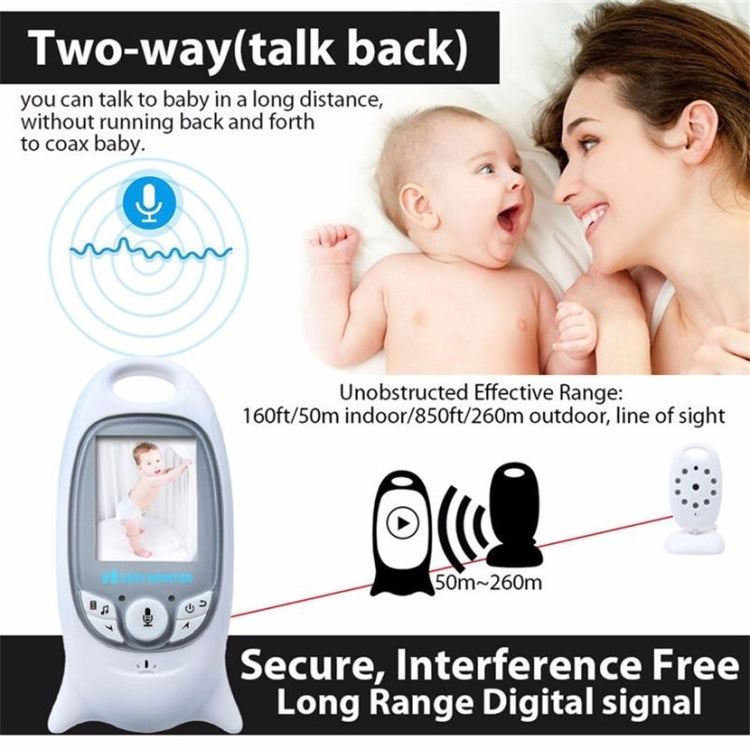 VB601 2.0 inch LCD Screen Hassle-Free Portable Baby Monitor, Support Two Way Talk Back, Night Vision