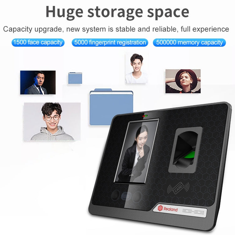Realand G505 4.3 inch Color TFT Touch Screen Face Fingerprint WiFi Remote Time Attendance Machine
