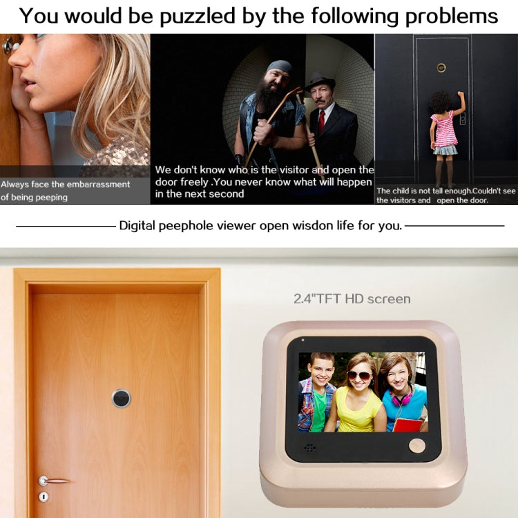 X5 2.4 inch Screen 2.0MP Security Camera No Disturb Peephole Viewer, Support TF Card