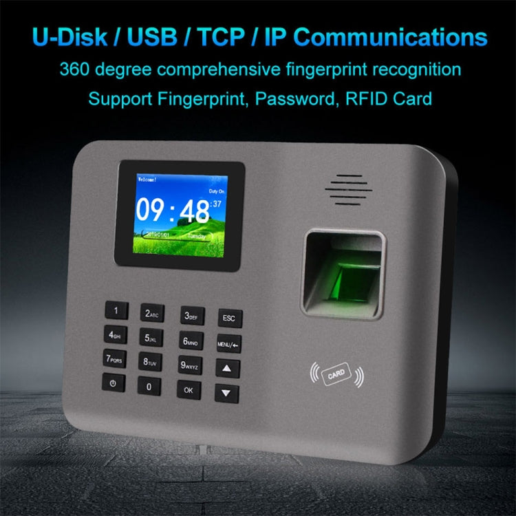 Realand AL325D Fingerprint Time Attendance with 2.4 inch Color Screen & ID Card Function & WiFi & Battery