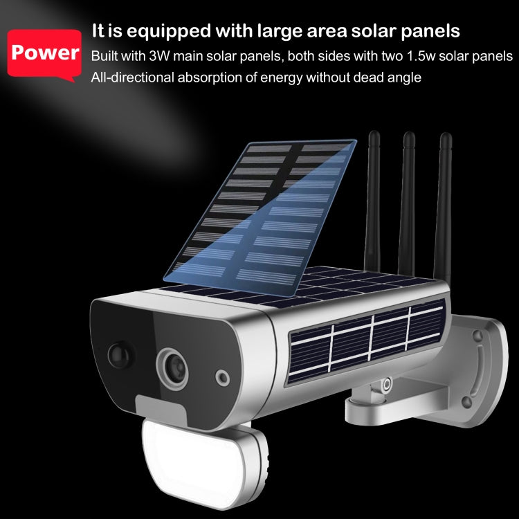 T8 1080P Full HD Solar Battery Ultra Low Power Sound Light Alarm Network Camera, Support Motion Detection, Night Vision, Two Way Audio, TF Card