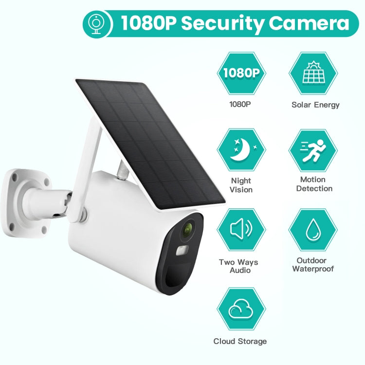 T20 1080P Full HD 4G (US Version) Solar Powered Camera, Support PIR Human Body Infrared Sensor, Night Vision, Two Way Audio, TF Card