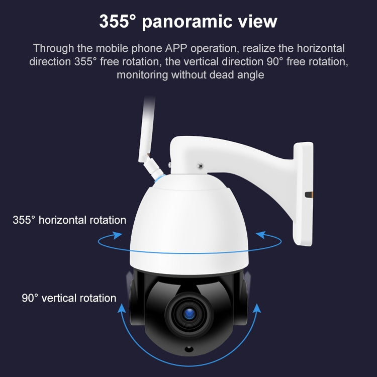 QX5 2.0 Million Pixels 1080P HD 20X Zoom Wireless WiFi Dome Smart Camera, Support Infrared Night Vision / Motion Detection / Voice Intercom / TF Card, AU Plug