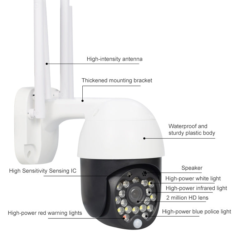 QX27 1080P WiFi High-definition Surveillance Camera Outdoor Dome Camera, Support Night Vision & Two-way Voice & Motion Detection