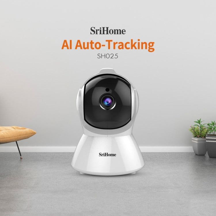 SriHome SH025 2.0 Million Pixels 1080P HD AI Auto-tracking IP Camera, Support Two Way Audio / Motion Tracking / Humanoid Detection / Night Vision / TF Card, AU Plug