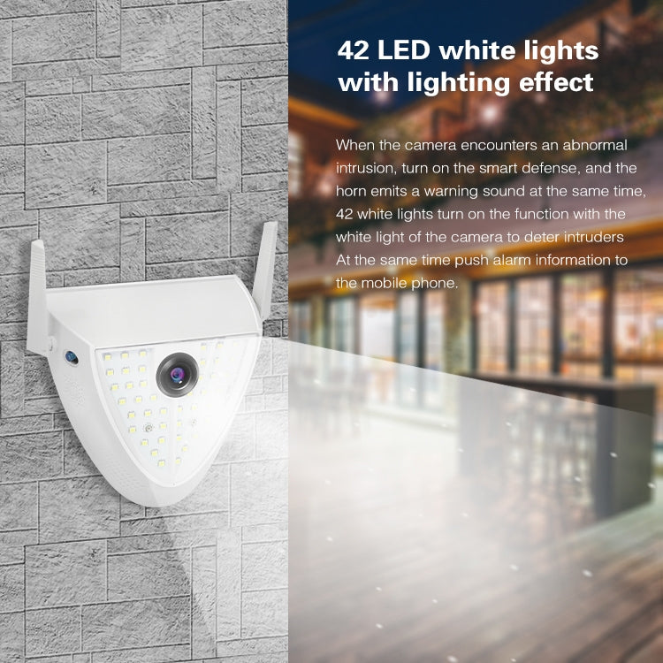 DP16 2.0 Megapixel 42 LEDs Garden Light Smart Camera, Support Motion Detection / Night Vision / Voice Intercom / TF Card, AU Plug