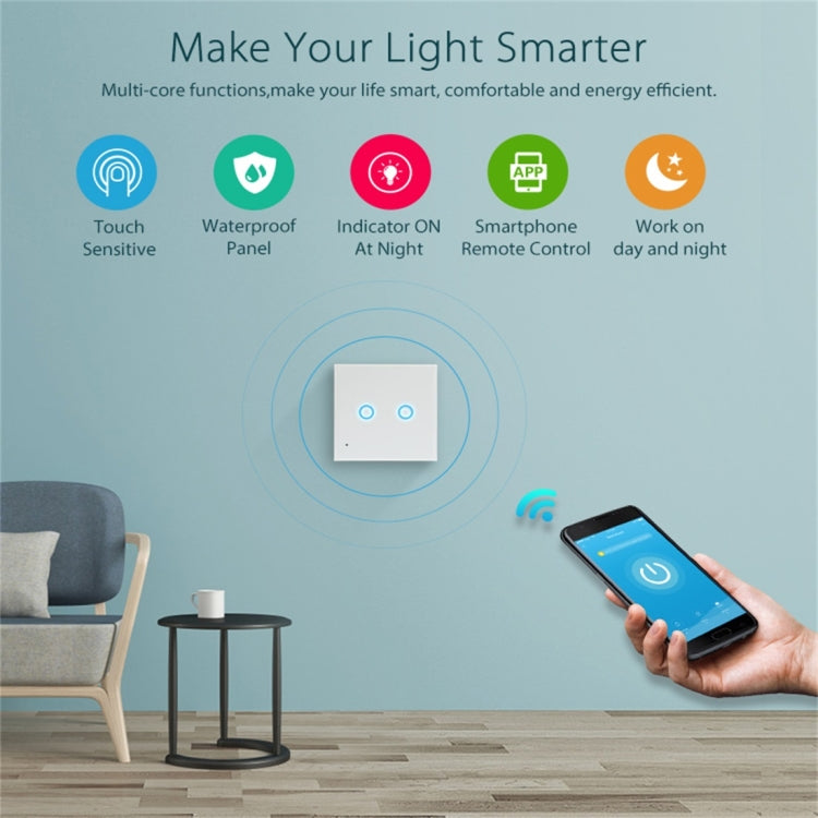 NEO NAS-SC02W Wireless WiFi EU Smart Light Control Switch 2Gang