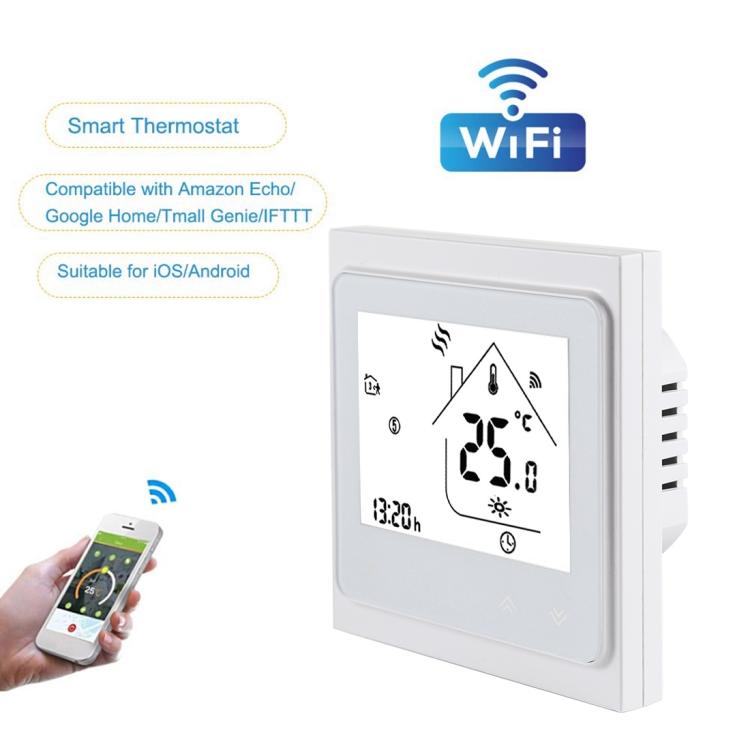 BHT-002GBLW 16A Load Electronic Heating Type LCD Digital Heating Room Thermostat with Sensor & Time Display, WiFi Control