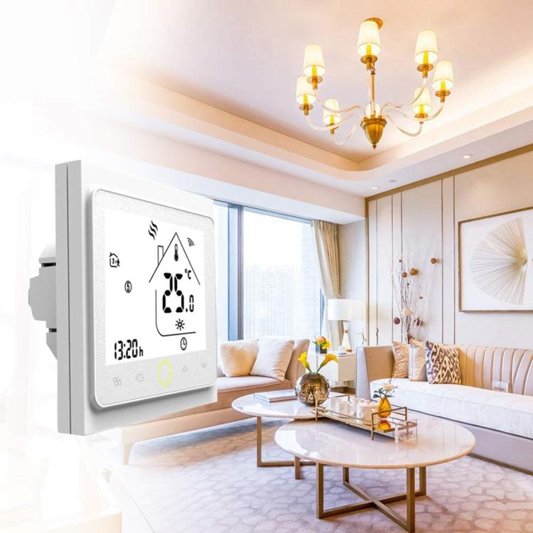 BHT-002GALW 3A Load Water Heating Type LCD Digital Heating Room Thermostat with Time Display, WiFi Control