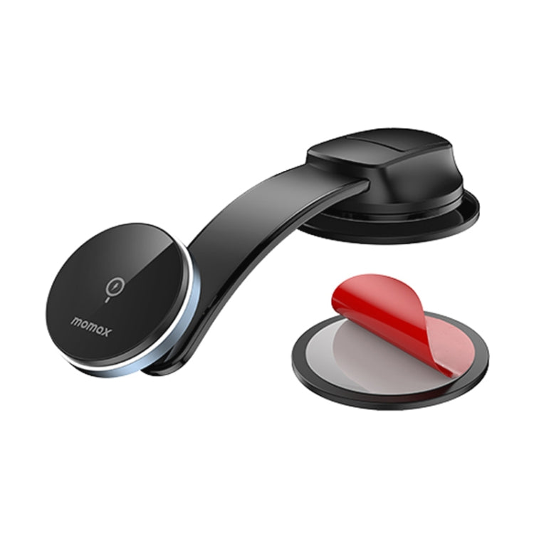 MOMAX CM25B Magnetic Wireless Charger Car Suction Cup Phone Holder