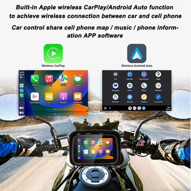 P502M Motorcycles Portable Waterproof 5 inch Wireless Carplay GPS Navigator