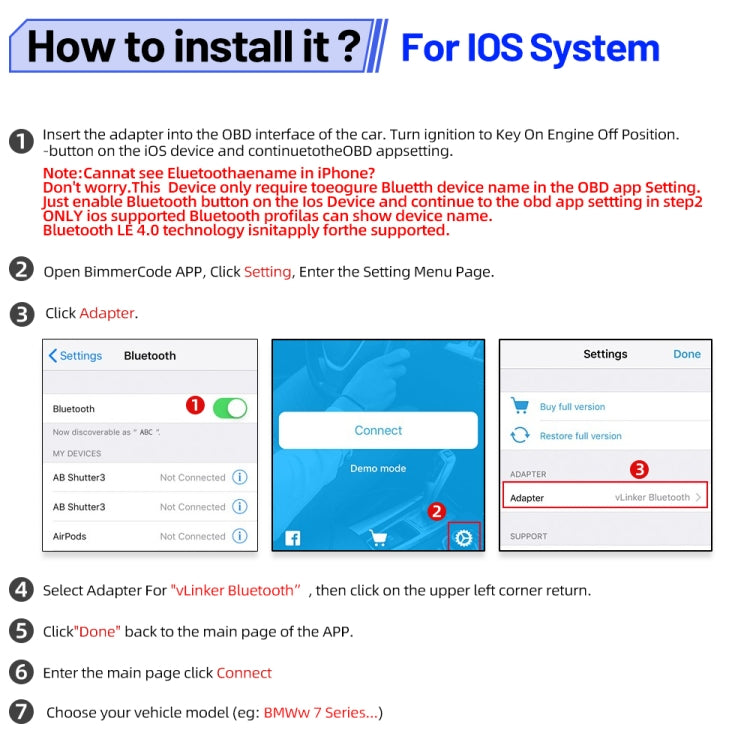 VLINKER BM+ V2.2 Bluetooth 4.0 Car OBD Fault Diagnosis Detector