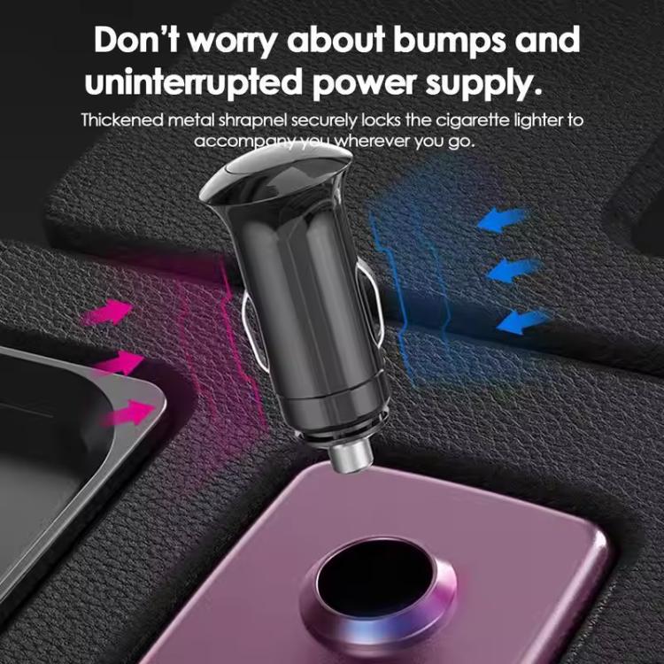 SHUNWEI SD-1904 Dual Socket Car Cigarette Lighter Splitter with USB Charger