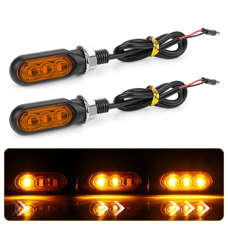 2pcs 12V 3LEDs Motorcycle Mini Water Turn Signal Light