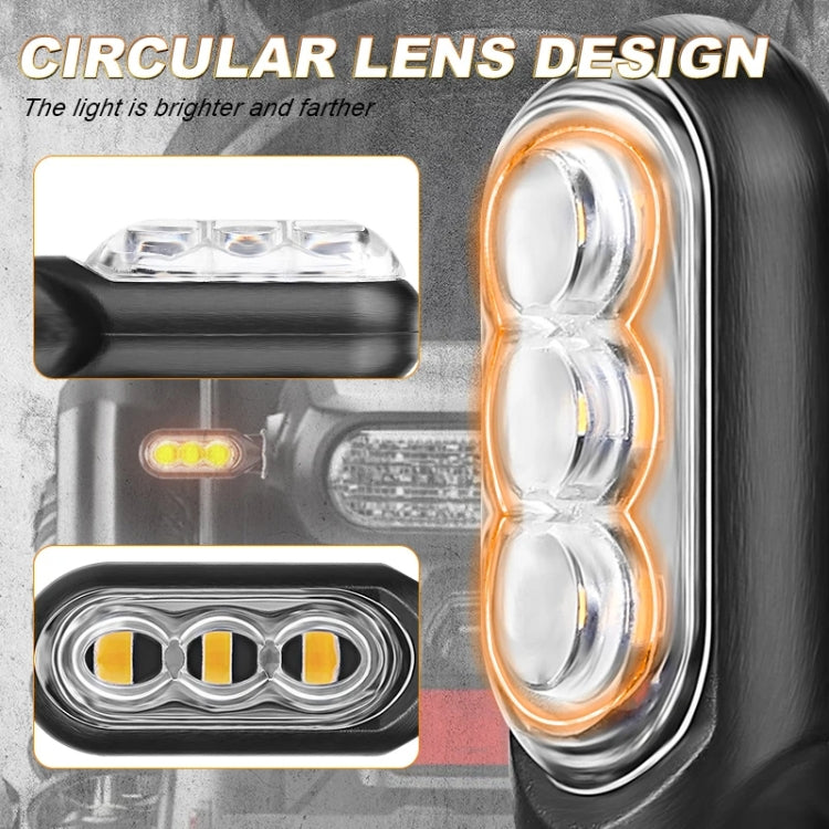 2pcs 12V 3LEDs Motorcycle Mini Water Turn Signal Light