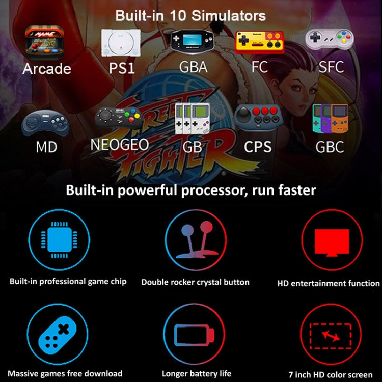 Powkiddy X12 Plus Retro Classic Games Handheld Game Console with 7 inch HD Screen & 16GB Memory, Support MP4 / E-book