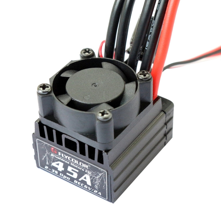 Flycolor Thunder Series 45A Sensorless Brushless Electronic Speed Controller with Fan for RC Car