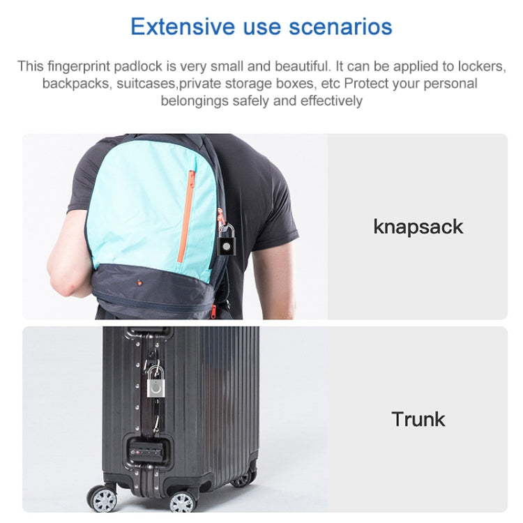X007 Micro USB Charging Mini Metal Fingerprint Padlock Small Drawer Lock