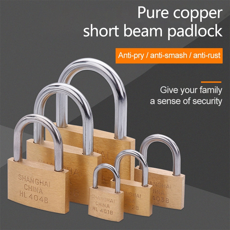 Copper Padlock Small Lock, Style: Short Lock Beam, 40mm Open