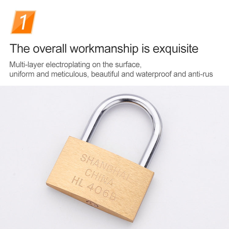 Copper Padlock Small Lock, Style: Long Lock Beam, 30mm Not Open