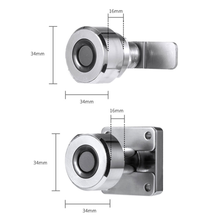 T22F Micro USB Charging Zinc Alloy Smart Bilateral Open Fingerprint Drawer Lock File Cabinet Lock
