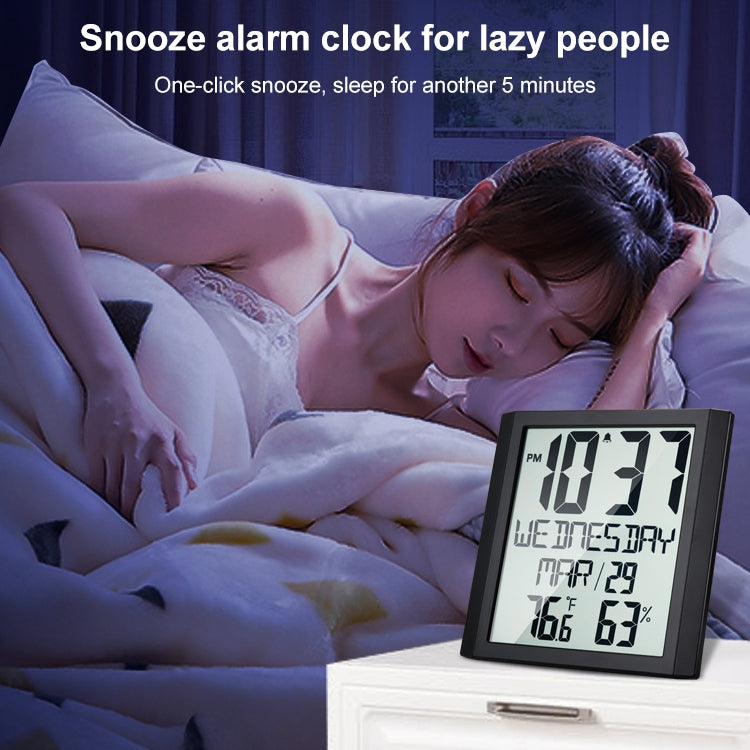 TS-8608 Multifunction Large Screen Clock Household Creative Thermometer Hygrometer