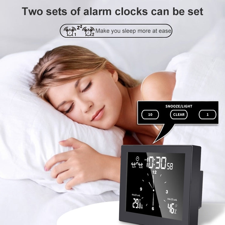 TS-WP10-W Waterproof Bathroom Wall Clock Timer Household Thermometer Hygrometer