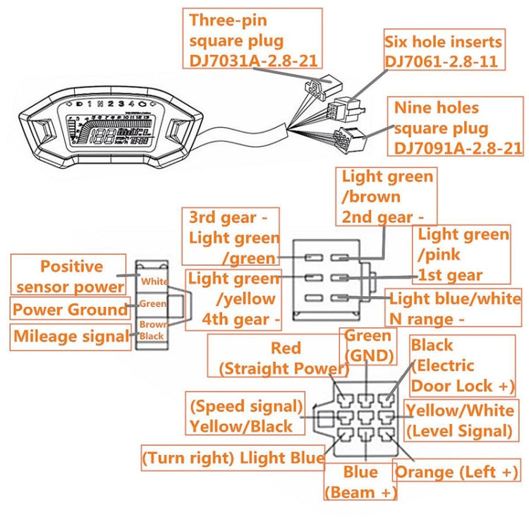 B2912 Motorcycle Modified Instrument Panel 12V LCD Display Odometer Mileage 2-4 Cylinder Speedometer