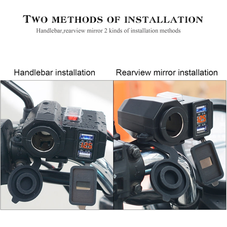 WUPP Multi-function WUPP 4 Motorcycle USB Charger Cigarette Lighter, with Blue Light