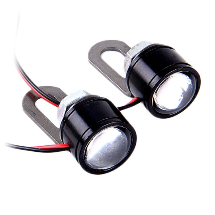 2 PCS 12V 3W  Blue Light Eagle Eyes LED Strobe Light For Motorcycle ，Wire Length: 90cm