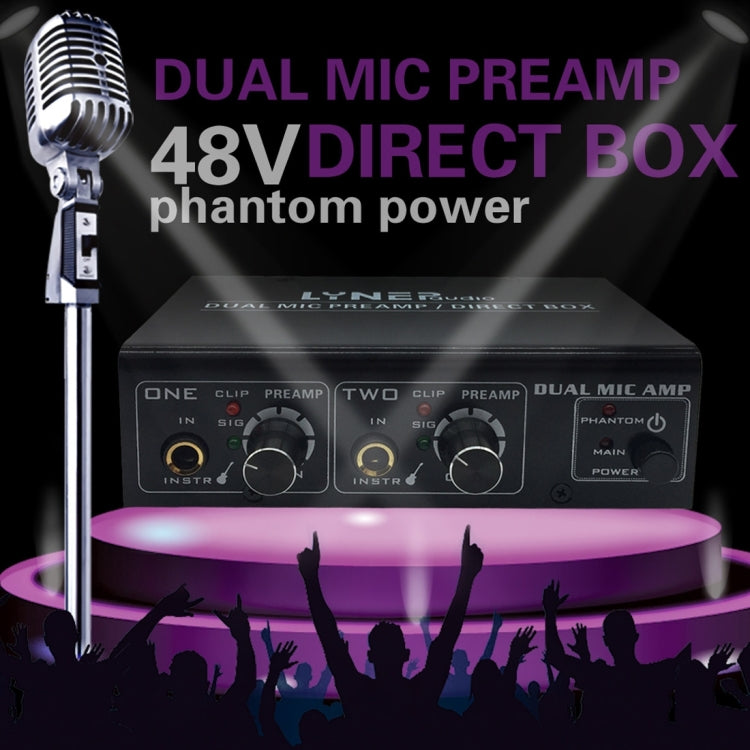 LINEPAUDIO A961 2-Channel Microphone Amplifier Electric Guitar Electric Bass Amplifier