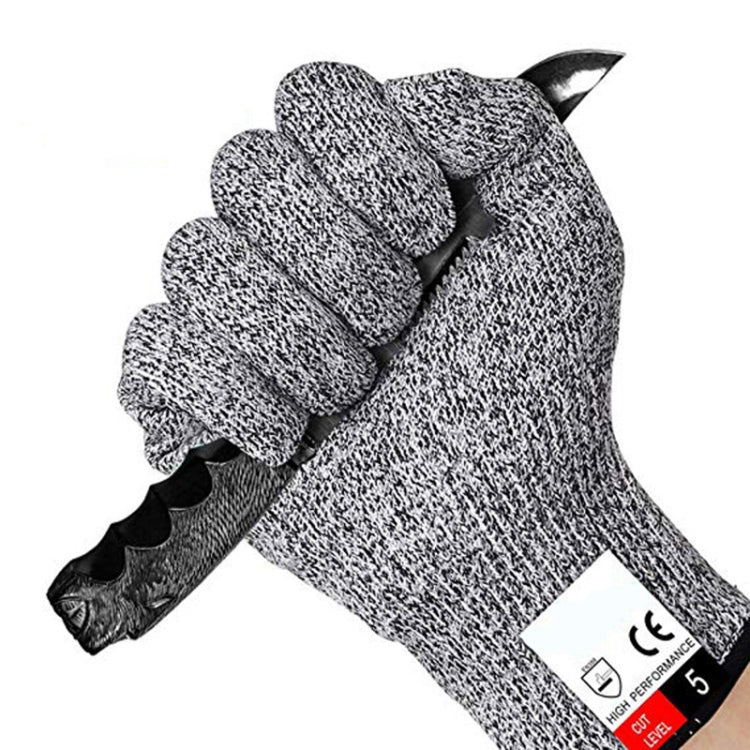 A Pair Cut-resistant Gardening Gloves HPPE Food-grade 5-Level Anti-cutting Anti-wear Safety Working Gloves, Size: L, Length: 24cm