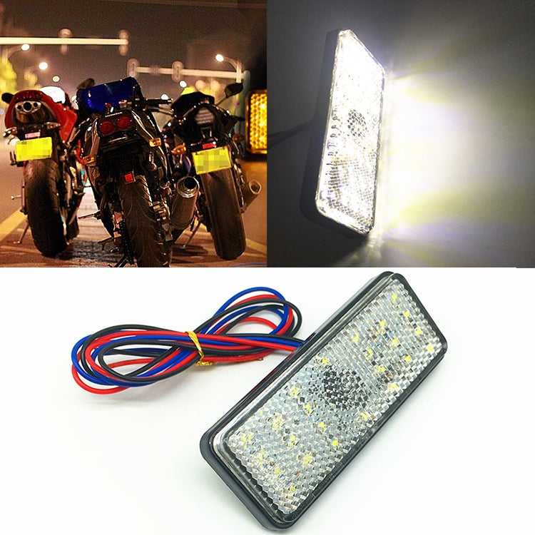 2 PCS Motorcycle Car Trailer DC 12-15V 24-LED Indicator Lamp Reflector Rectangle Marker Tail Light, Light Color: Red (Steady + Flash Lighting)