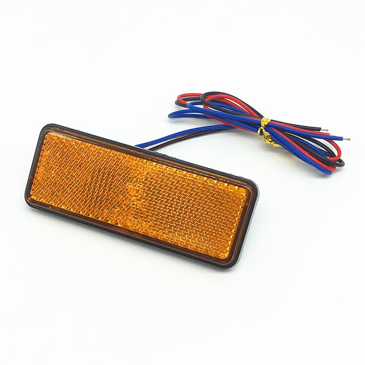 2 PCS Motorcycle Car Trailer DC 12-15V 24-LED Indicator Lamp Reflector Rectangle Marker Tail Light, Light Color: Red (Steady + Flash Lighting)