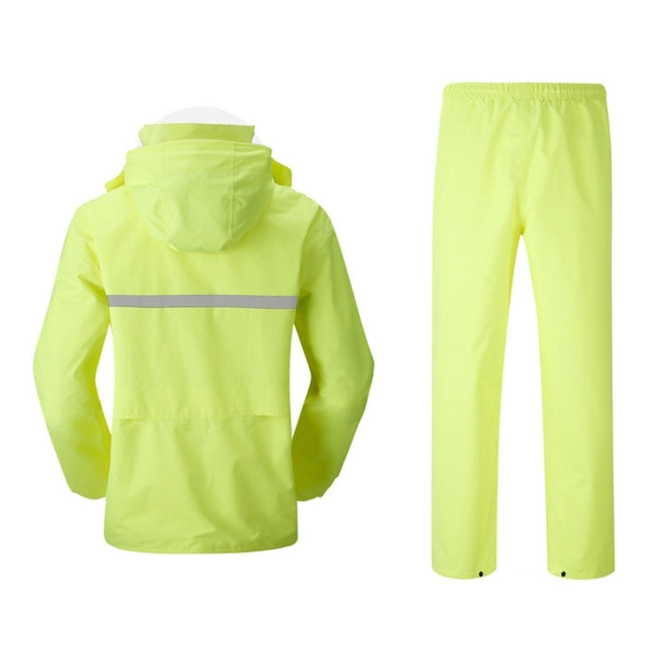 Durable Reflective Motorcycle Split Raincoat Pants Riding Bicycle Electric Bike Windproof Waterproof Rain Wear for Adult, Size: 3XL(Fluorescent Yellow)