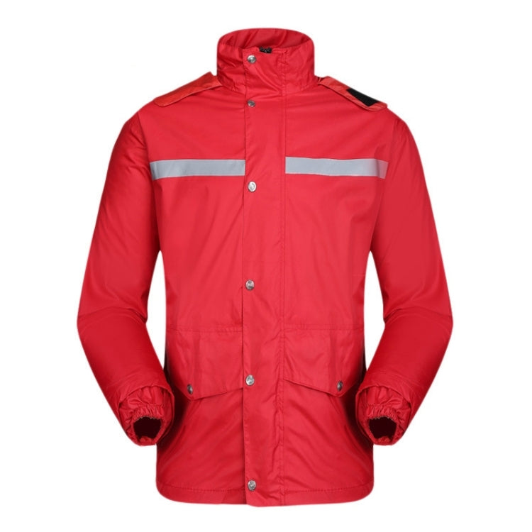 Durable Reflective Motorcycle Split Raincoat Pants Riding Bicycle Electric Bike Windproof Waterproof Rain Wear for Adult, Size: 3XL(Red)