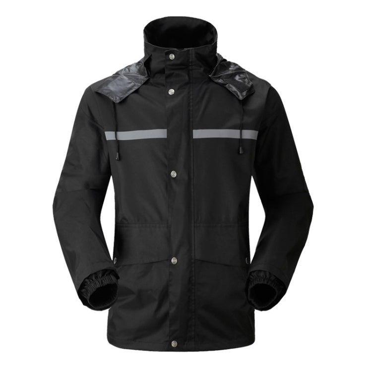 Durable Reflective Motorcycle Split Raincoat Pants Riding Bicycle Electric Bike Windproof Waterproof Rain Wear for Adult, Size: M(Black)