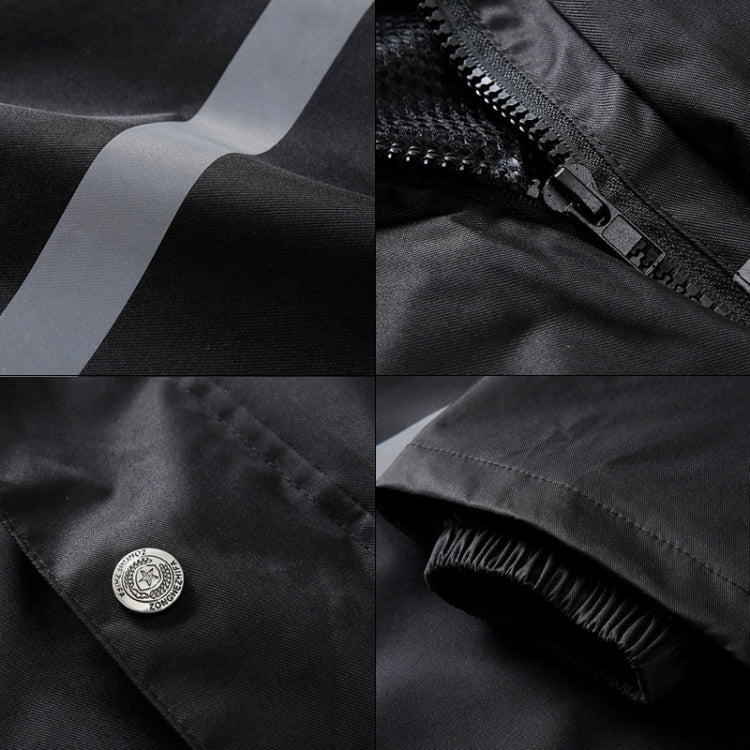 Durable Reflective Motorcycle Split Raincoat Pants Riding Bicycle Electric Bike Windproof Waterproof Rain Wear for Adult, Size: M(Black)