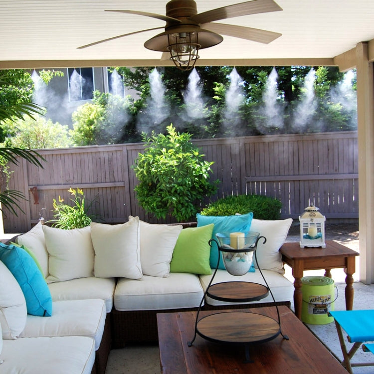 Outdoor Lawn Garden PE Mist Watering Line Misting Cooling System with 6 x Mist Nozzles, Length: 6m