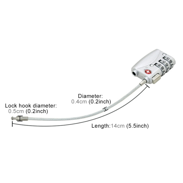 JASIT TSA719 Zinc Alloy 3-Digit Password TSA Lock Travel Luggage Padlock
