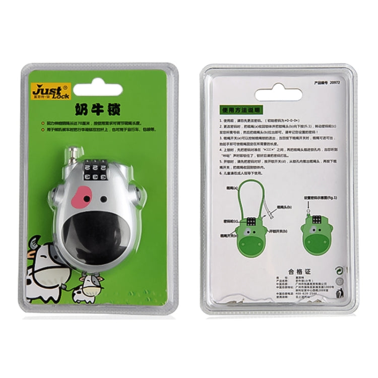 JASIT Portable Multifunction Cute Cow Travel Luggage Password Lock