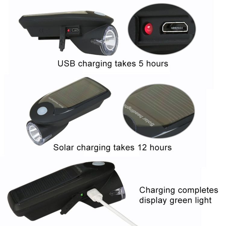 3W 240LM USB Solar Energy Motorcycle / Bicycle Front Light