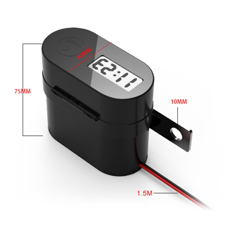 3A Motorcycle Multi-functional Cigarette Lighter Socket Voltmeter + Cigarette Lighter Socket + Dual USB