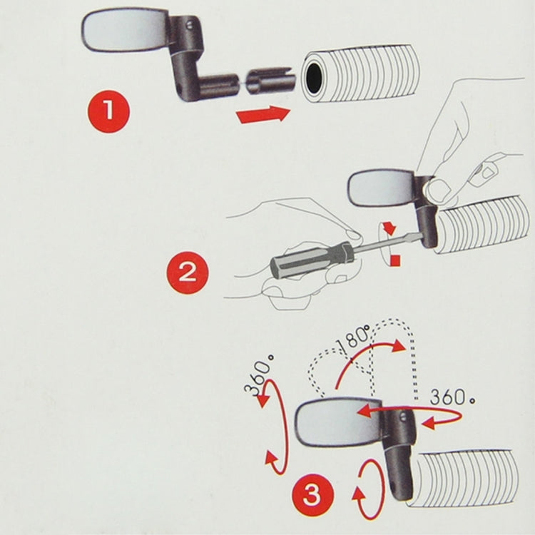 2 PCS Mini Universal Adjustable Rear View Mirror Rear Reflector for Bicycle / Mountain Bike