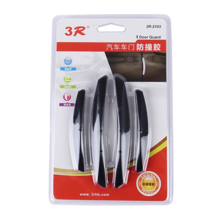3R 3R-2103 4 PCS Rubber Car Side Door Edge Protection Guards Cover Trims Stickers