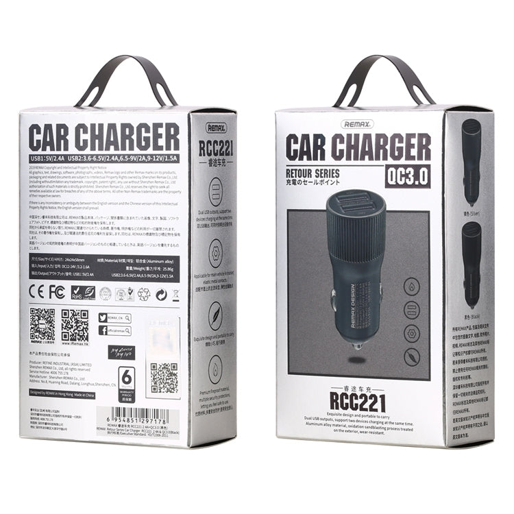 REMAX RCC221 Retour Series QC3.0 Dual USB Car Charger