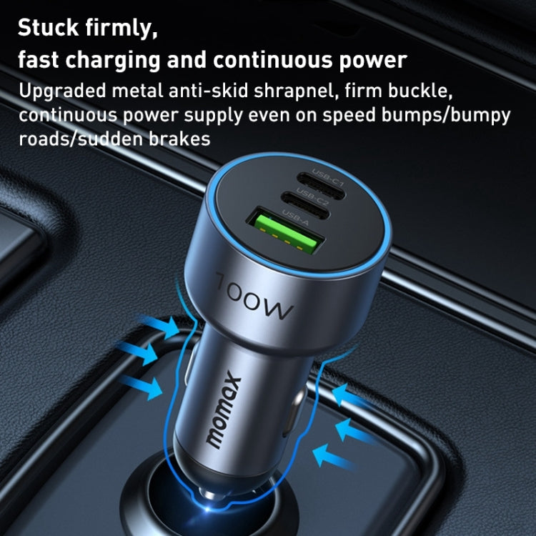 MOMAX UC17E 100W USB-C / Type-C x 2 + USB Three Ports Car Charger