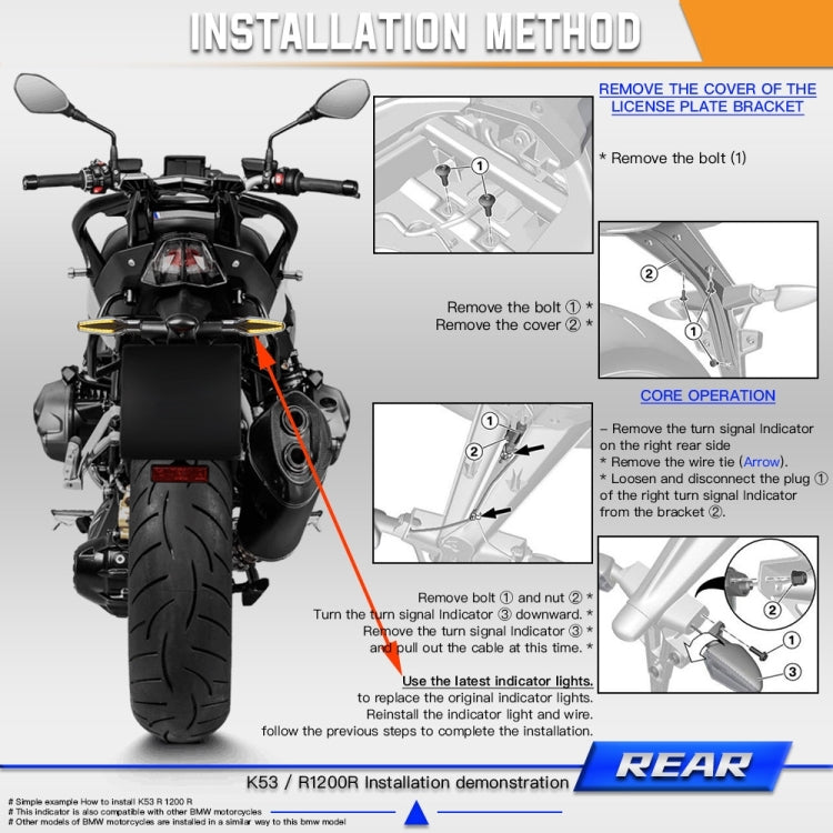 2pcs KC062 For BMW R1200 Motorcycle 18LEDs Turn Signal Light