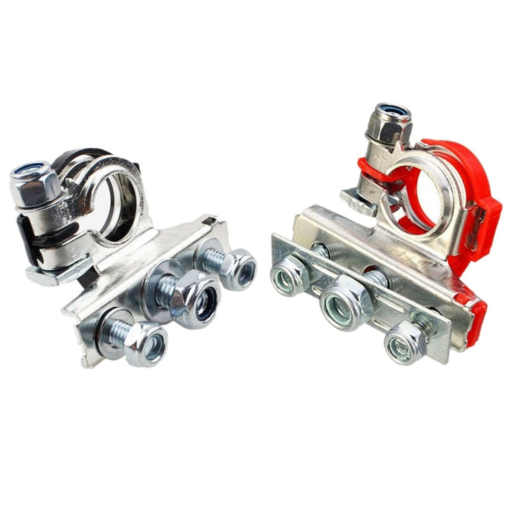 FOXSUR 1 Pair Car Automotive Battery Wire Cable Terminals Clamp Connectors Kit