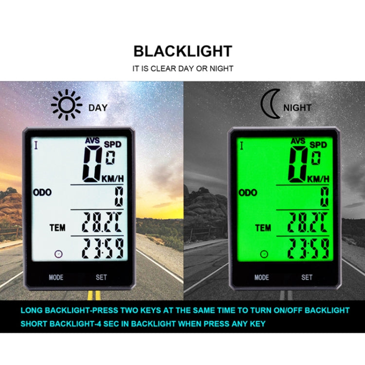 2.8 inch English Wireless Waterproof Cycle Computer LCD Odometer Speedometer